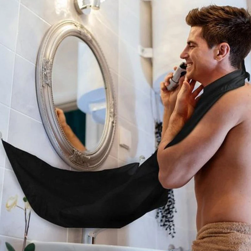 Haircut Apron Canvas Aprons Men Shaving Apron Beard Collector Easy Bathroom Care Tool Clean Hair Adult Bibs Shaver Holder Organizer Gift For Man