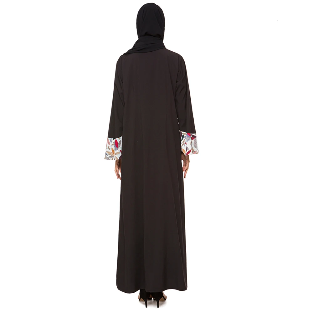 Элегантный принт в мусульманском стиле abaya Макси платье кардиган полная длина длинный халат платья кимоно Jubah ИД Рамадан Кафтан Исламская одежда