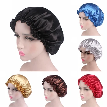 

1 Piece Adjust Sleep Night Cap Head Cover Hat For Curly Springy Hair Styling Accessories Satin Bonnet Hair Caps Double Layer