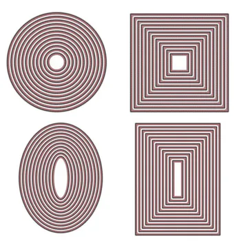 

JC Rectangle Square Circle Oval Pattern Metal Cutting Dies For Scrapbook Die Cut Card Make Stencil Craft Mold Mould Model Decor
