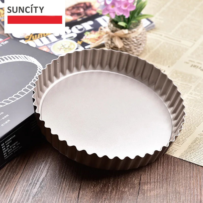 

10 Inch Non Stick Metal Tortilla Pan Removable Bottom Baking Tin Pie Pans Steel Pizza Pan Tray Muffin Cake Bakeware Bread Dishes