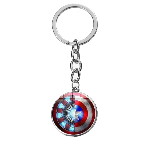 SONGDA крутой Железный человек Тони Старк брелок Marvel Мстители 4 Arc реактор знак стекло брелок цепи горячий фильм сбор - Цвет: Style 16