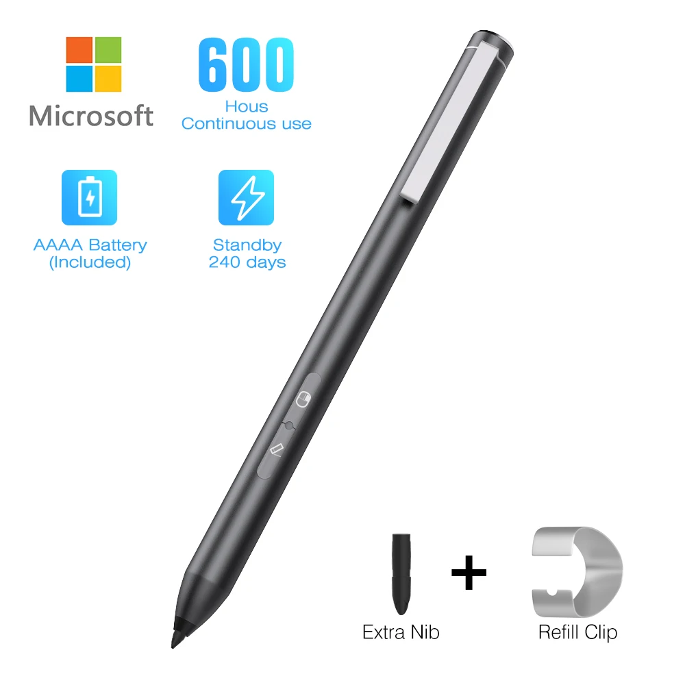 Aluminium Body 1024 Pressure Sensitivity for Microsoft Surface 3/4/5/6 Surface Pro 3/ Pro 4/Pro 6/Pro 2017 Surface Pen Microsoft Certified Surface Laptop/Studio Surface Book 