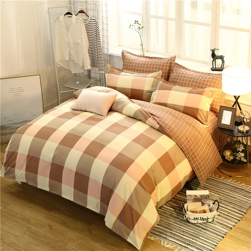 3D Soild Brief Printed Bedding Set Holiday Gifts Soft Duvet Cover For Home Single Double King Size - Цвет: 6