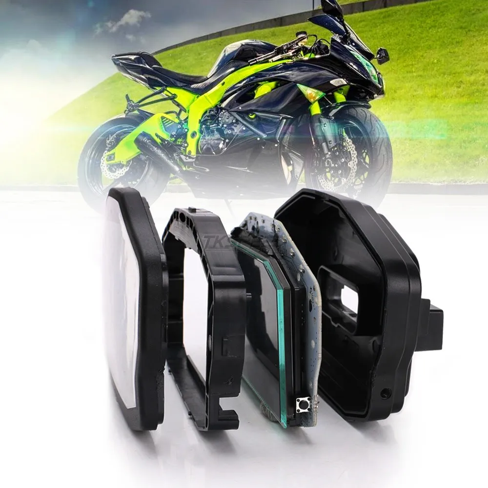 Nrpfell Compteur de Vitesse NuméRique Universel pour Moto LCD TFT Compteur KiloméTrique de Moto avec RéTro-éClairage à 6 Vitesses pour 1,2,4 Cylindres MèTre