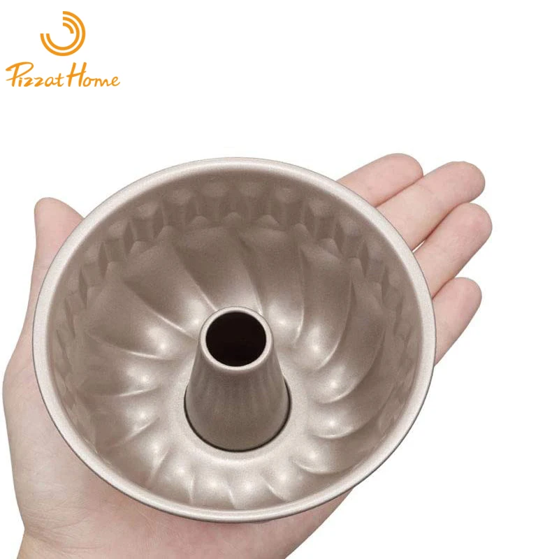 Baking Pan Bread Mold Bread Baking Pan PizzAtHome 4 Pcs Set Mini Bread Pan Set 4 inch Non-Stick Tube Pan Kugelhopf Mold Oven and Instant Pot Baking Bakware Cupcake