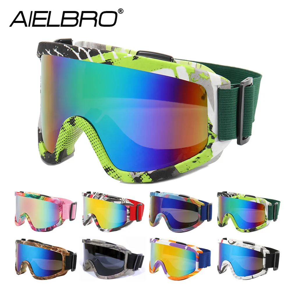AIELBRO Ski Goggles Winter Glasses for Snowmobile Windproof Mask Snowboard Snow Skiing UV Protection | Спорт и развлечения