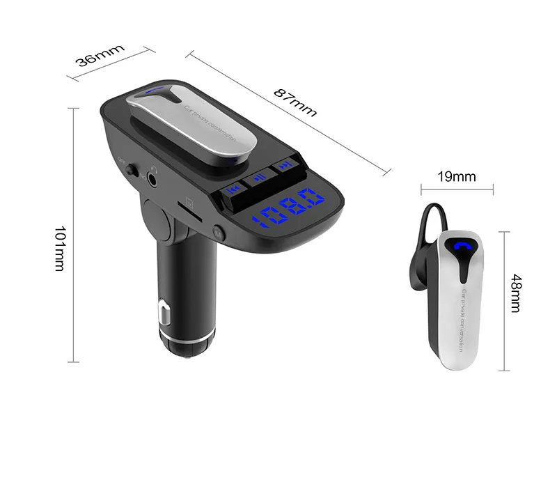 ER9 Bluetooth гарнитура fm передатчик MP3 радио адаптер автомобильный комплект