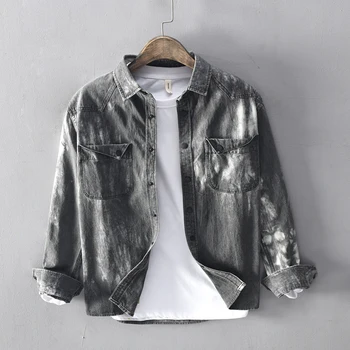 

2019 Autumn and winter long sleeve denim shirts men brand cotton shirt for men casual thickness shirts male fashion shirt mens