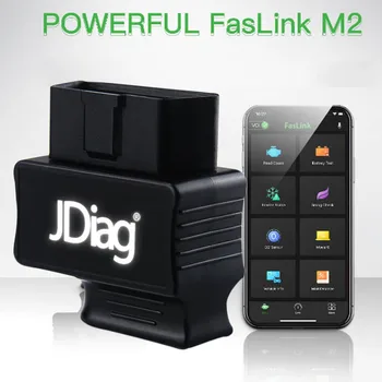 

JDIAG OBD2 Tester Adapter Mini Bluetooth 4.0 Diagnostic Instrument Code Reader Faslink M2 Auto Diagnostic Tool for IOS Android