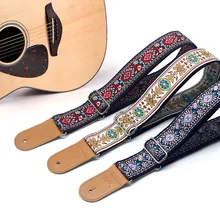 Retro Adjustable Embroidery Guitar Strap Acoustic Electric Bass Guitar Music Accessories Multiple Colors Available Guitar Strap