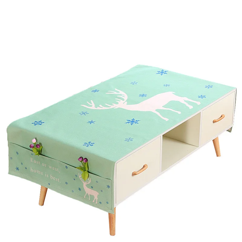 Tea table cloth funny patterns printed cover for small table cloth cover with side pockets cotton tablecloth