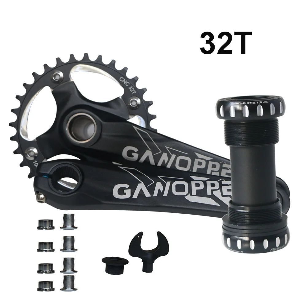 32T black crank Комплект Шатунов для шоссейного велосипеда из сплава алюминия 104BCD 104 мм, 9 S, 10 S, 11 S, 175 мм, набор звездочек для горного велосипеда Shimano SRAM - Цвет: 32T black crank