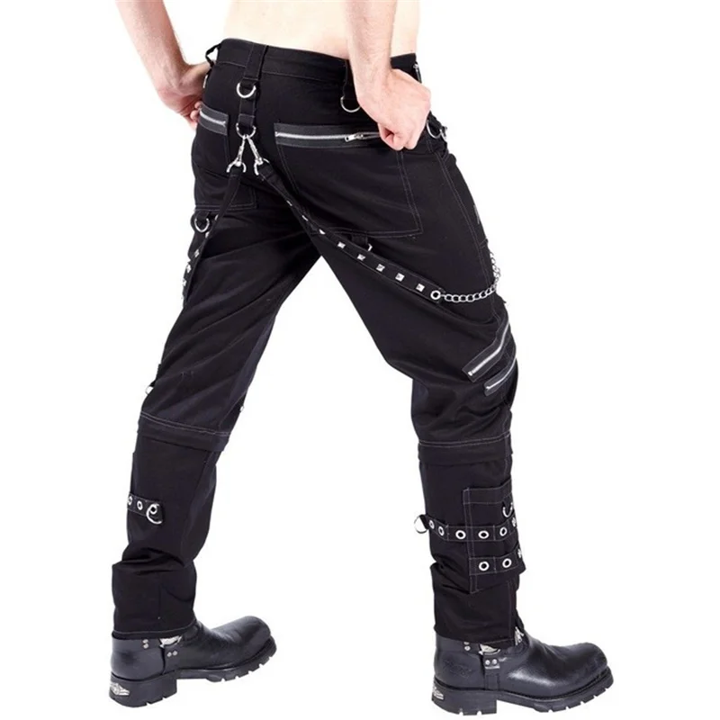 Casual Pants Sports Pants Tactical Pants Casual Sports Pants Spring Autumn Mens Harajuku Punk Cargo Pants With Multi Zippers Man Vintage Gothic Techwear Sweatpants Streetwear Joggers