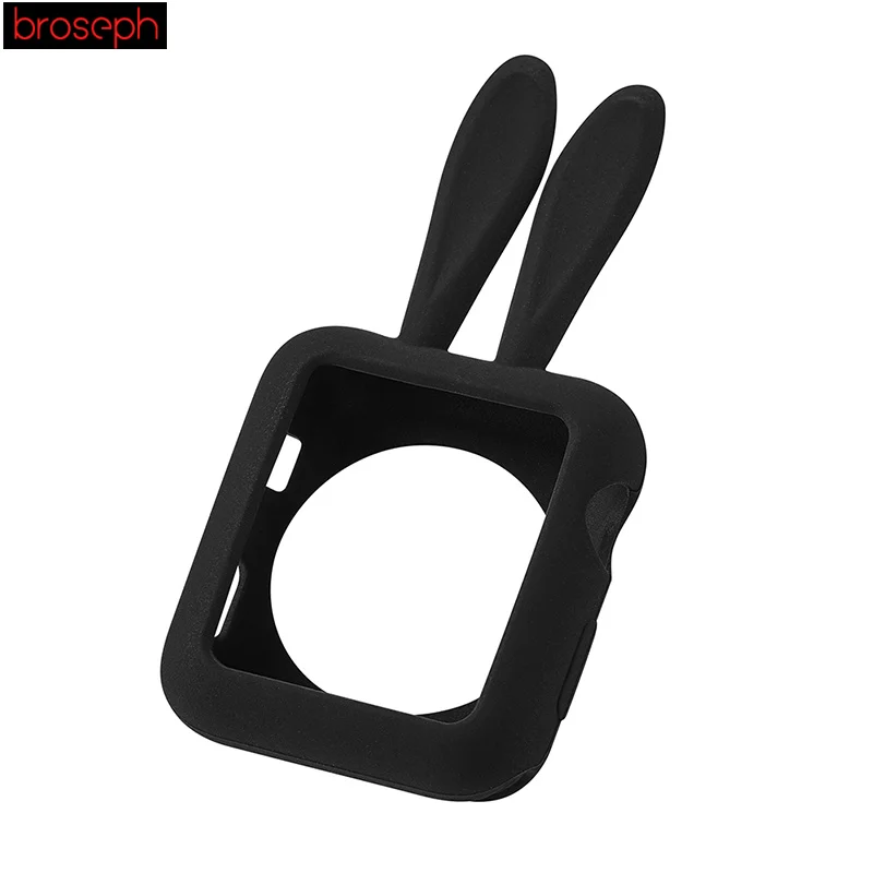 Black (rabbit) Защитный чехол для Apple Watch Series 3 2 1 38 мм 42 мм силиконовый защитный чехол для iWatch 3 Band 42 мм 38 мм Чехлы для часов - Цвет: Black (rabbit)