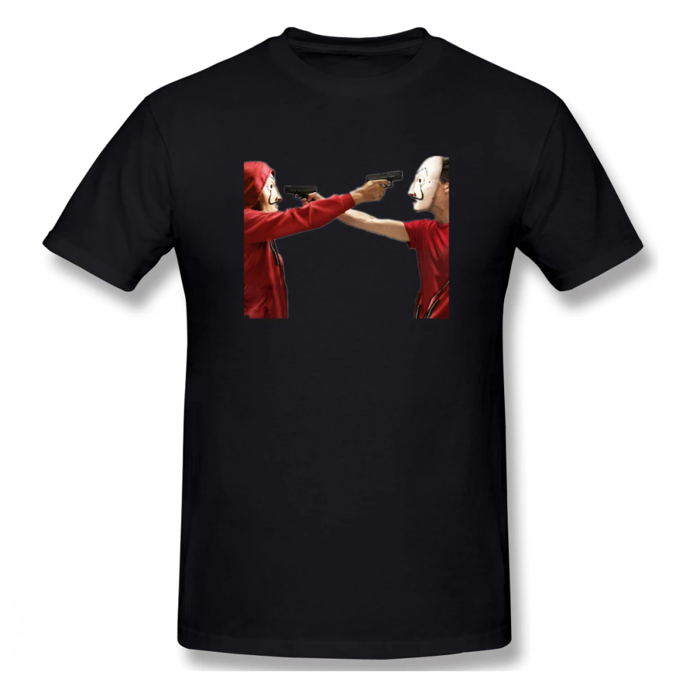 La Casa De Papel The Gun Casual O-Neck Men's Basic Short Sleeve T-Shirt 100% Cotton Tee Shirt Printed men clothes 2019