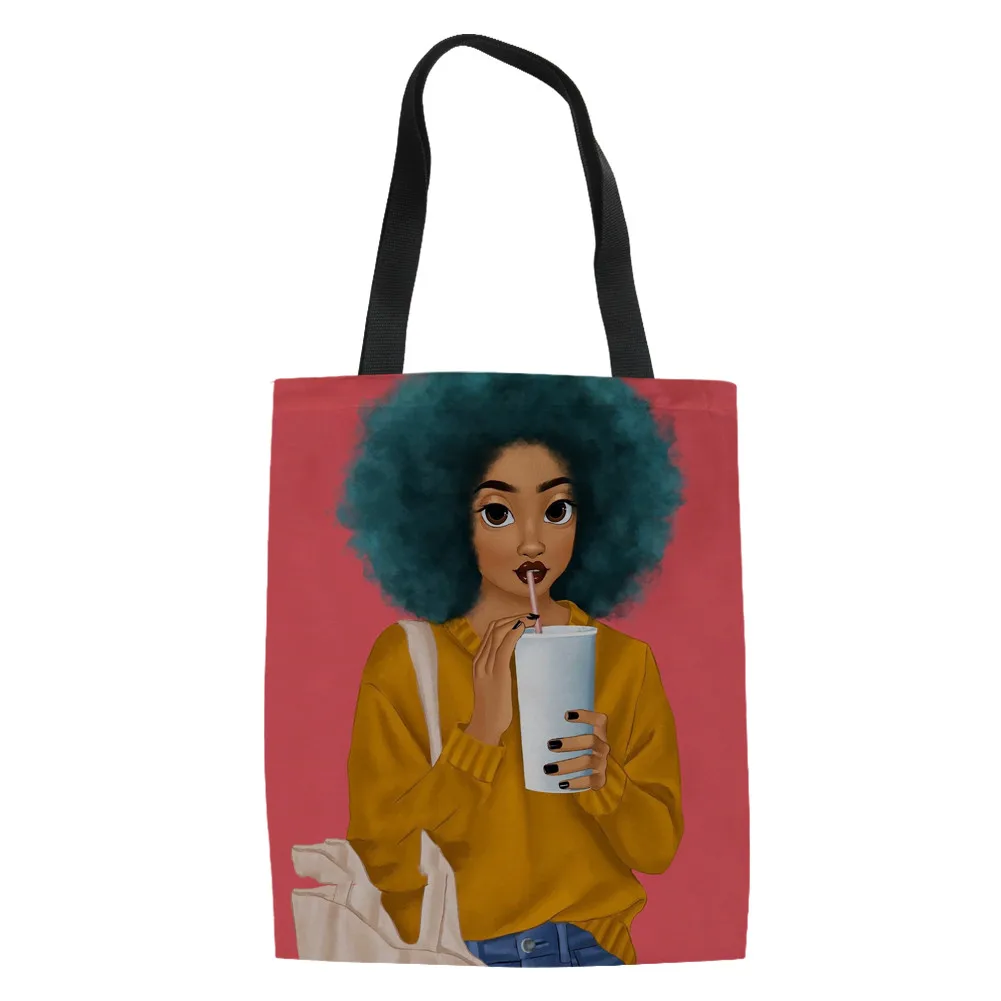 FORUDESIGNS/Сумки С Короткими Ручками черные женские художественные африканские сумки на плечо для девочек женские хозяйственные сумки для женщин многоразовые сумки для покупок - Цвет: YQ4081Z22