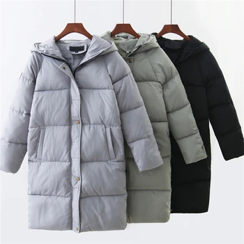 

Long Winter Coat Women Bubble Coat Hooded Parka Padded Jacket Ladies Black Quilted Warm Jacket Women Parka Outwear Overcoat 2020