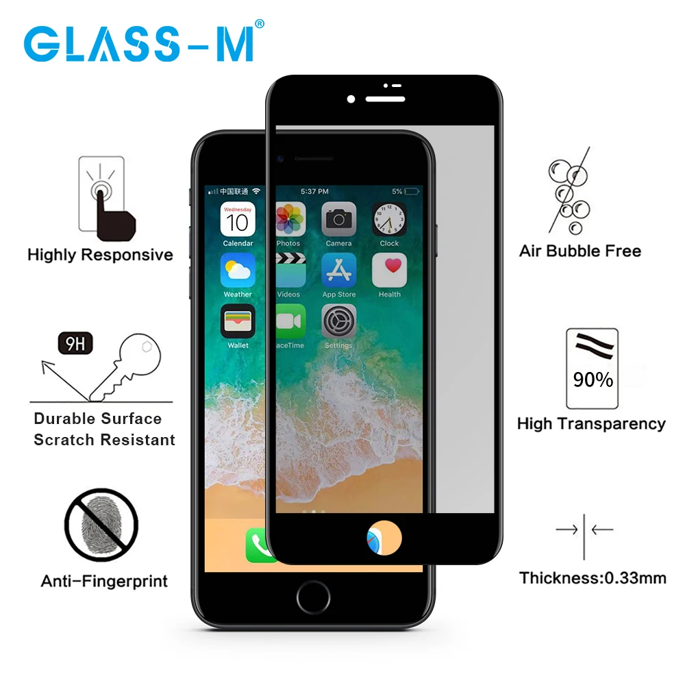 Закаленное защитное стекло для iPhone 7 6s 8 6 Plus XR с защитой экрана для iPhone XS Max X glass