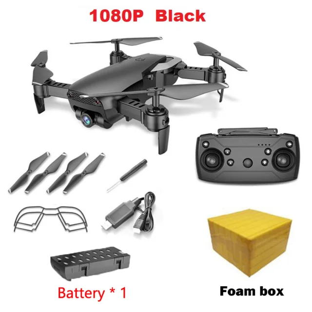 LAUMOX M69G Радиоуправляемый Дрон с 4K широкоугольной HD камерой Дрон wifi FPV селфи Дрон оптический поток складной Квадрокоптер Вертолет Vs E58 - Цвет: 1080MP Black 1B FB