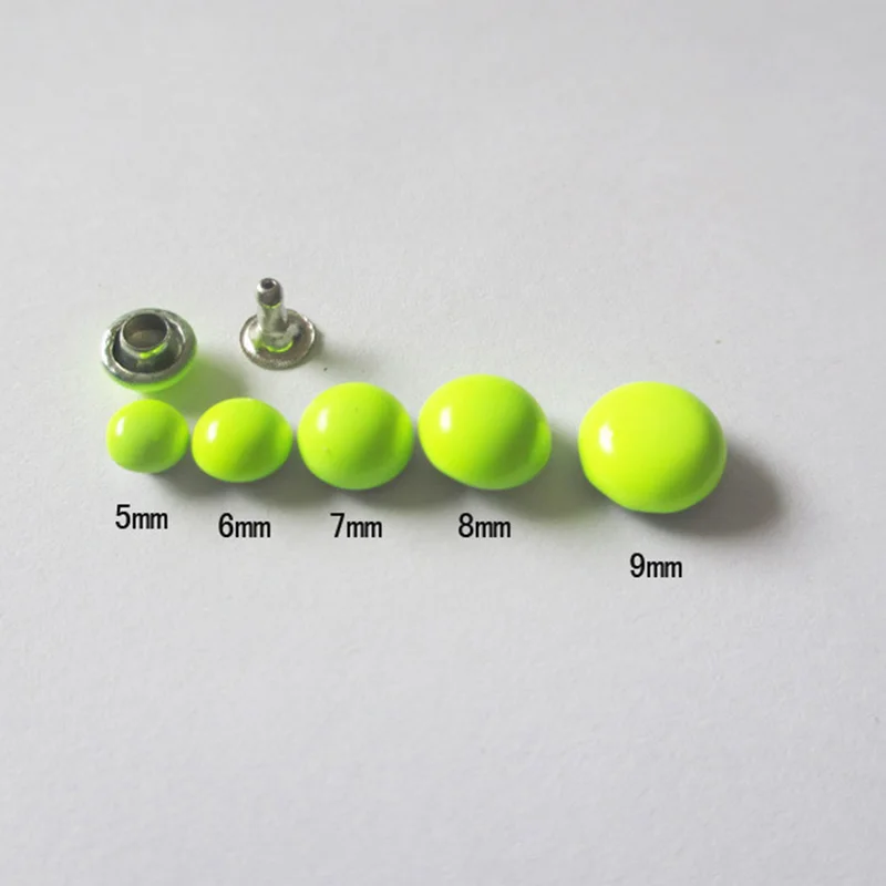 Fluorescent Green Meetee 100 шт 5-9 мм цветная круглая заклепка в форме гриба пряжки декоративная ткань ногти Кнопка DIY обувь сумка аксессуары - Цвет: Fluorescent Green