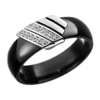 

Кольцо из серебра с керамикой и фианитами R01240