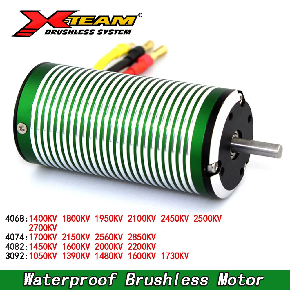 

X-Team Waterproof 4068 4074 4082 4092 Brushless Motor RC Car Motor for 1/8 RC Buggy Baja Car Drift Racing Off-Road Boat