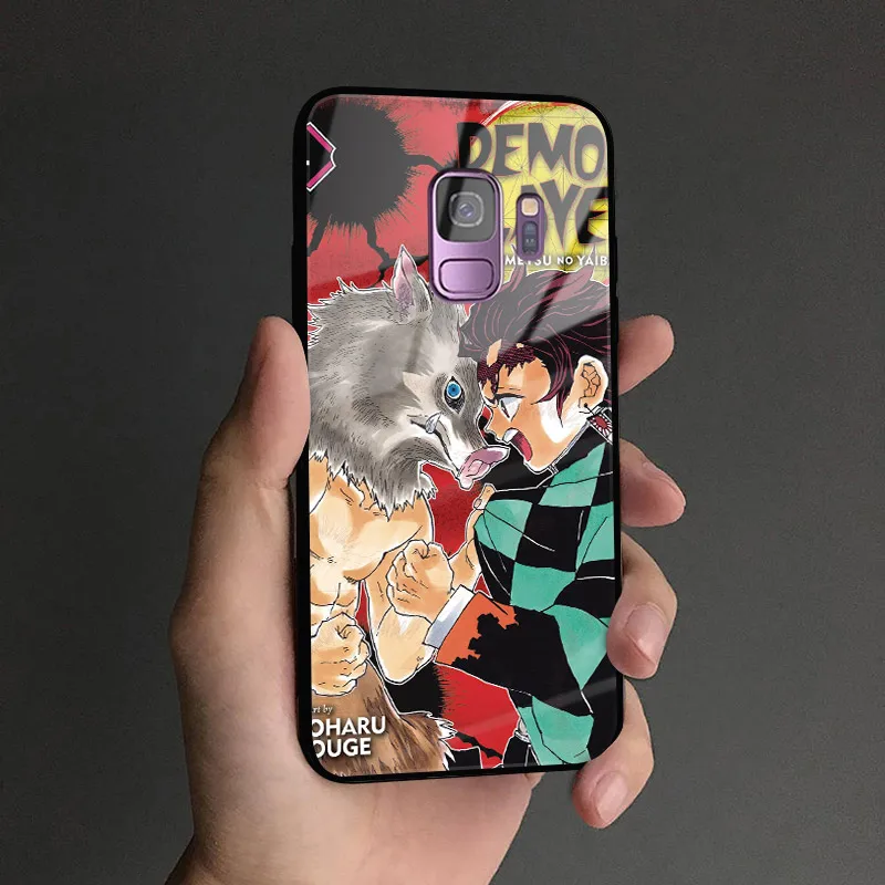 AE 2164 Demon Slayer Kimetsu no Yaiba аниме стеклянный Мягкий силиконовый чехол для телефона в виде ракушки для samsung Galaxy S8 S9 S10e S10 Note 8 9 10 Plus - Цвет: AE 2164