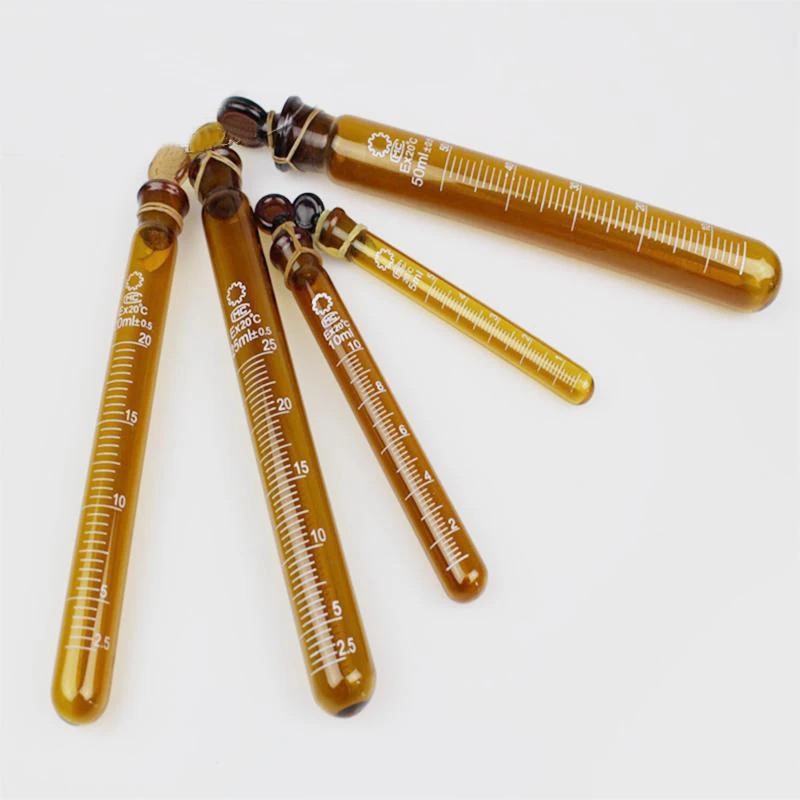 

2pcs/lot 25ml Brown Lucifugal Glass Test Tube with Plug Calibration Test tube Lucifugal