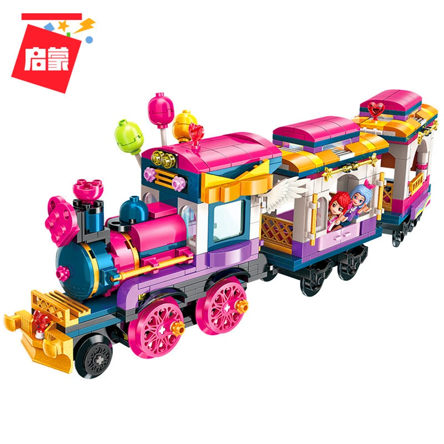 

ENLIGHTEN 2015 Girl Friend Maersk Train Railway Station Traffic Hub Building Blocks Brick Compatible Playmobil Toys