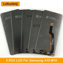 5 sztuk/partia AMOLED LCD do samsunga Galaxy A10 wyświetlacz LCD montaż digitizera ekranu dotykowego dla samsung A10 A105 M10 M105 LCD
