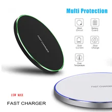 15W Qi Wireless Charger สำหรับ iPhone X XS XR 8 PLUS Huawei P30 P20 Pro Fast Wireless CHARGING Pad สำหรับ Samsung S8 S9 S10 Xiao Mi Mi(China)