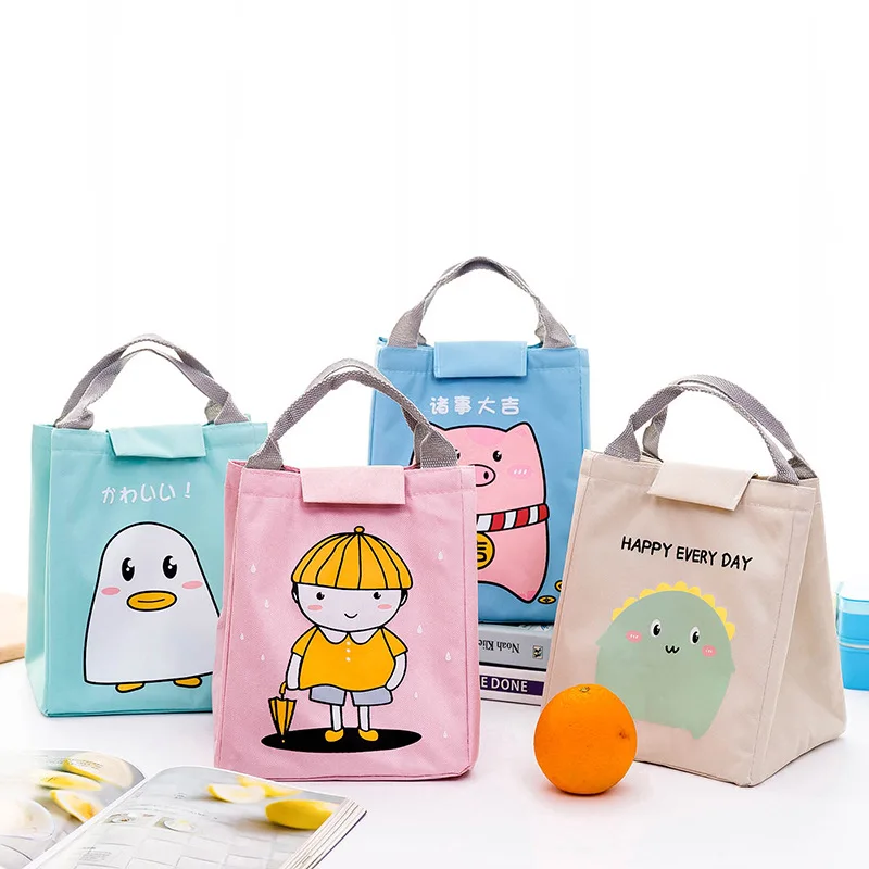 For Women Kids Men Insulated Canvas Box Tote Thermal Cooler Food Lunch Bag Bag 