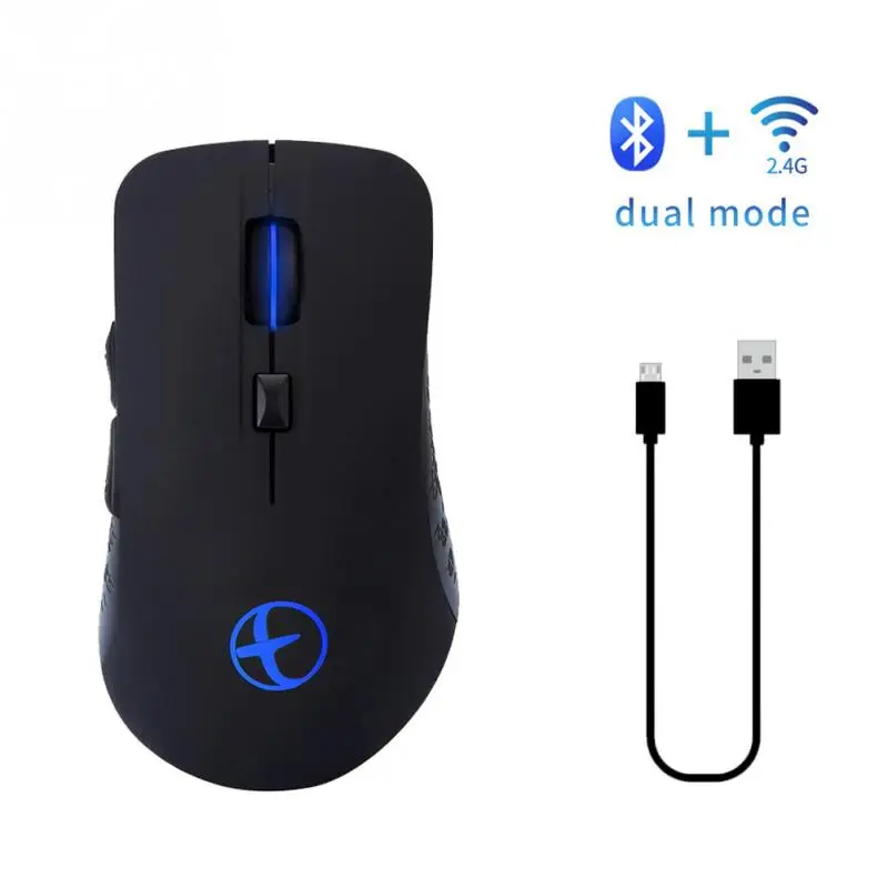 Landas Bluetooth 4,0 Беспроводная Бесшумная игровая мышь USB RGB светодиодный беспроводной Bluetooth перезаряжаемая 2,4G мышь двойной режим для настольных компьютеров