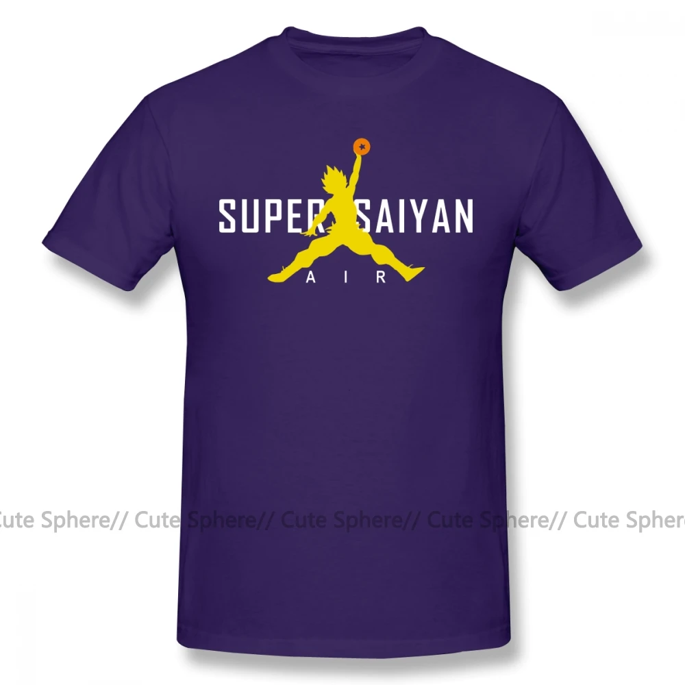 Футболка Dragon Ball Z, Классическая футболка Air Super Saiyan, забавная футболка с коротким рукавом, Мужская Уличная одежда с графическим принтом, 6xl, 100 хлопок, футболка - Цвет: Purple