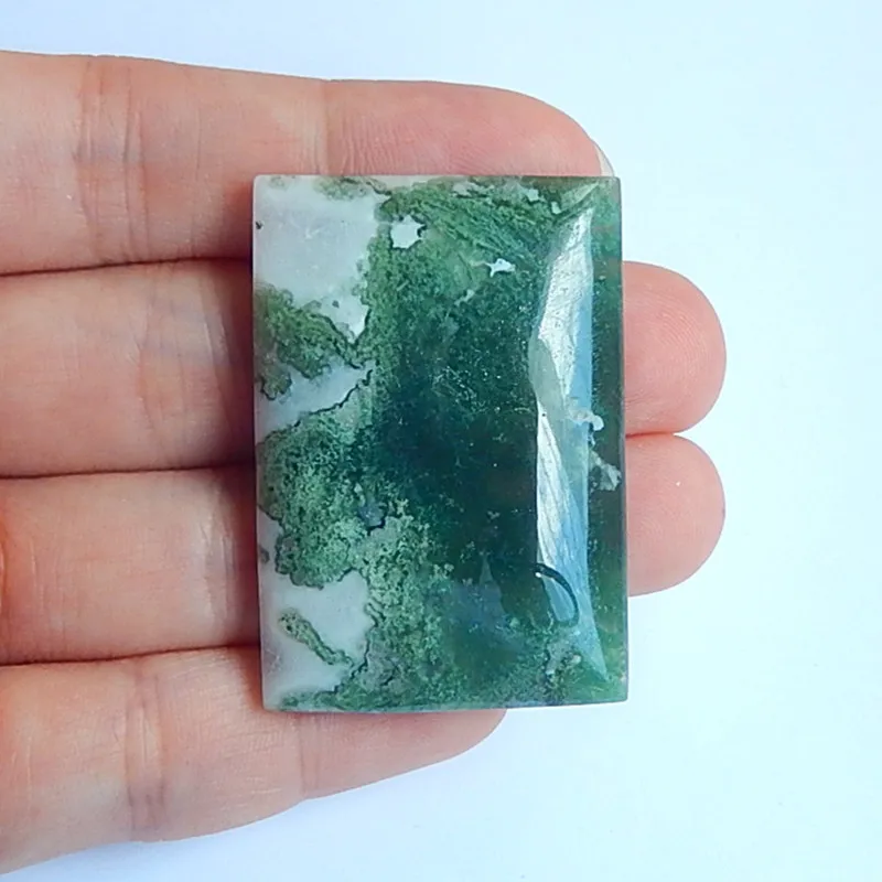

Natural Moss Agate Cabochons,Semiprecious jewelry pendant Cabochons,43x30x7mm,18.6g