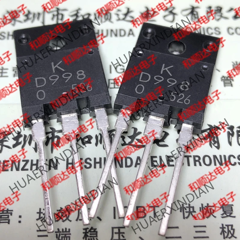 5 шт., новые оригинальные кнопки 2SD998 D998 TO-3PF 120V 10A