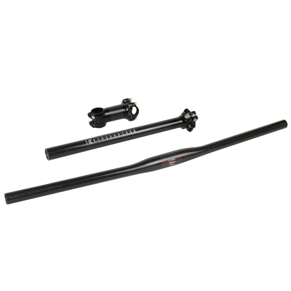 Flat Bar Set Glossy Spcycle 3k полный карбоновый руль для горного велосипеда подседельный штырь MTB велосипедный плоский подъем бар+ Seatpsot+ СТВОЛЫ НАБОР велосипедных частей - Цвет: Flat Bar Set Glossy