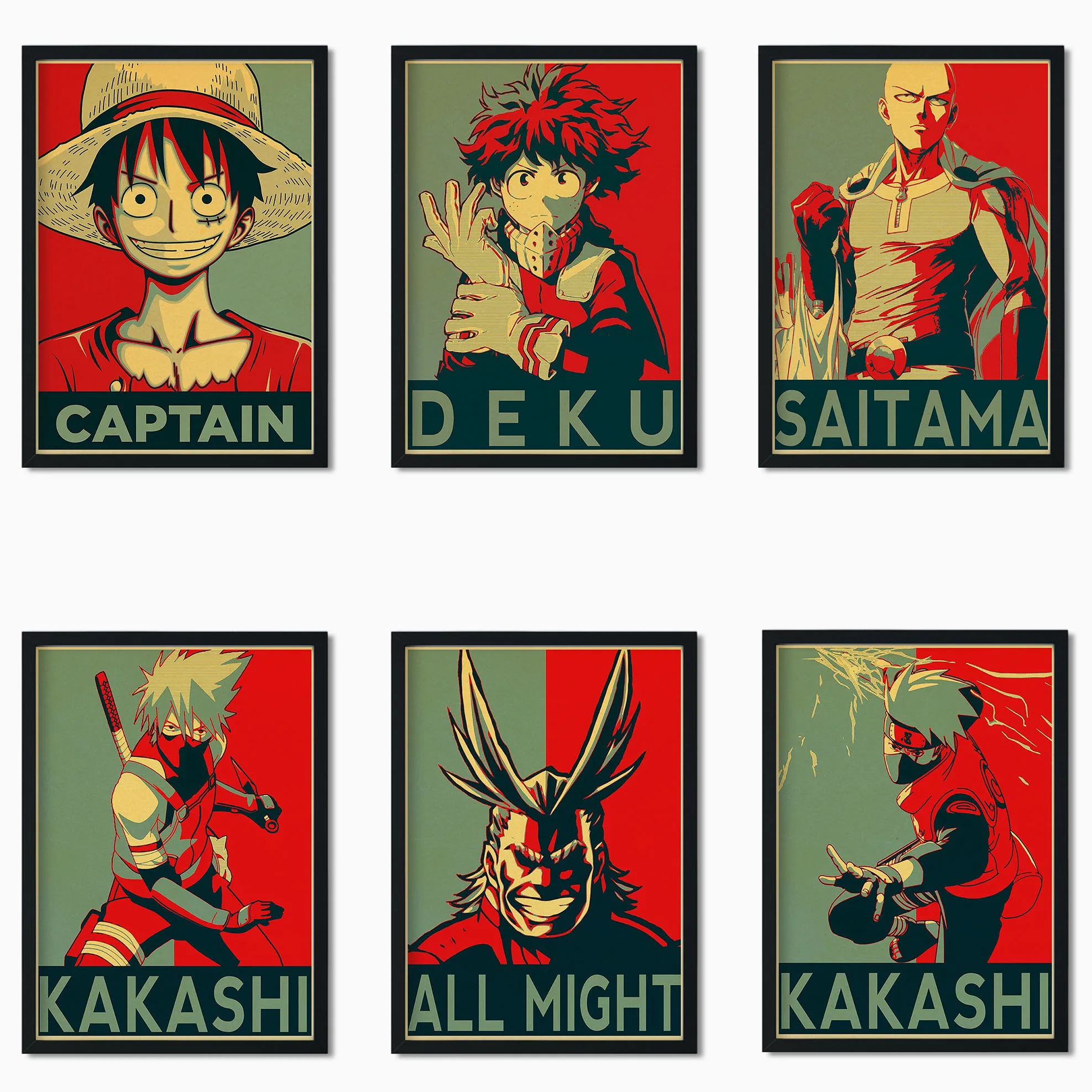 HD Popular Japanese Anime One Punch Man/My Hero Academia/Retro style home art decoration kraft paper poster a36 | Дом и сад