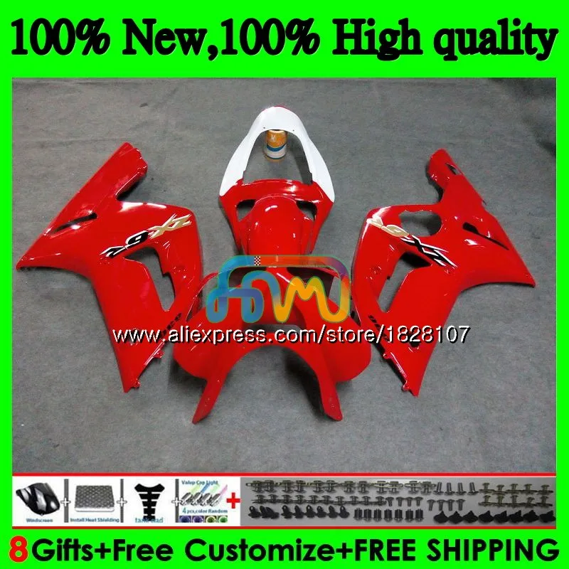 Корпус для KAWASAKI 600CC фабрика красная ZX600 ZX636 12BS. 4 ZX 636 6 R ZX 6R 03 04 ZX-636 ZX-600 ZX-6R ZX6R 03 04 2003 2004 Обтекатель