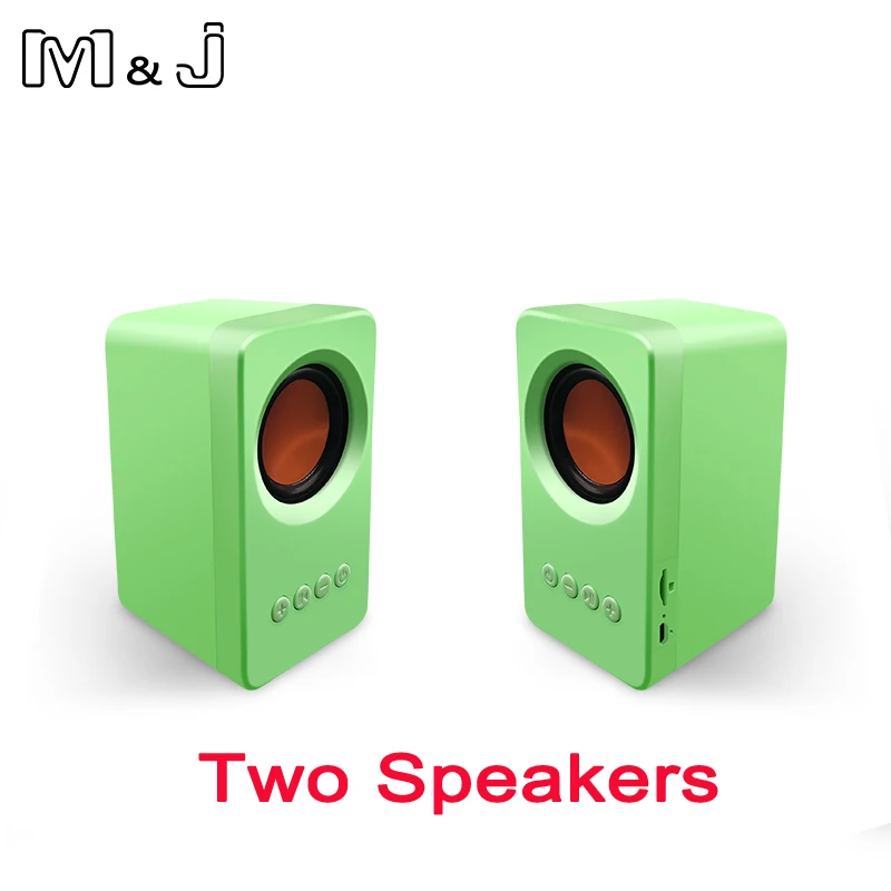 Green M& J Мини Портативный TWS Bluetooth 5,0 динамик Handfree вызов истинный стерео сабвуфер колонки Беспроводной Динамик s USB mp3 TF fm-радио - Цвет: Green