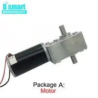 Bringsmart 12V Double Shaft DC Motor Worm Gear High Torque 5-470RPM 24 Volt Motor D Shaft Worm Reducer Reversible Customized 2