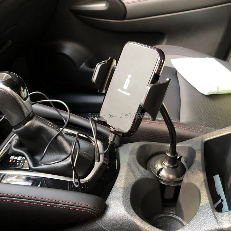 Беспроводное Автомобильное зарядное устройство Подставка 360 градусов Быстрое беспроводное зарядное устройство в виде чашки держатель телефона крепление в машину для iPhone huawei samsung смартфон