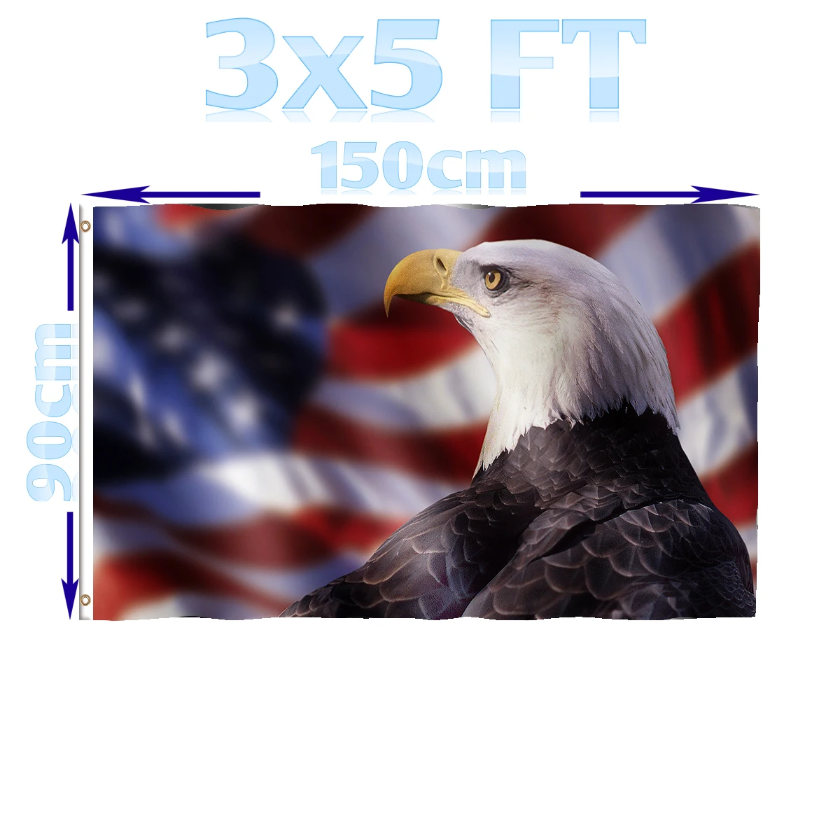 BENFACTORY Store 3x5 футов Американский орел с американским флагом однослойный 100D полиэстер с латунными люверсами внутри и снаружи