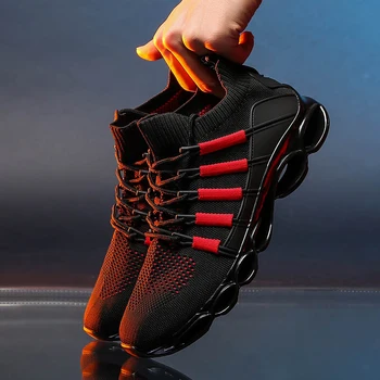 

2020 New Arrivial Blade Men Running Shoes High Quality Mesh Men Sock Sneakers Damping Outdoor Walking Shoes Athletic Trainer 48