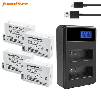 

Powtree 1800mah LP-E8 LPE8 LP E8 Battery AKKU+USB Dual Charger for Canon EOS 550D 600D 650D 700D X4 X5 X6i X7i T2i T3i