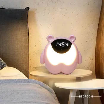 

Sky Blue Alarm Clock Night Light ABS+PC Table Lamp USB Charging Anti-Sleep 2020 2W Usb Desk Lamp Cute LED Home Decor Gift
