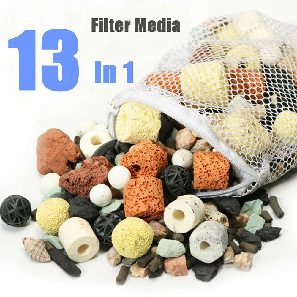 500g Aquarium Fish Tank Filter Media Ceramic Rings Activated Carbon Bio