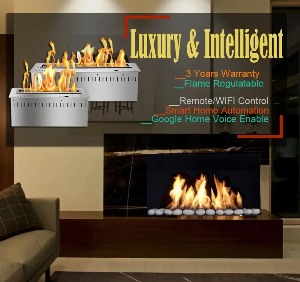 

hot sale 18 inches smart burner bioethanol indoor remote control fireplace