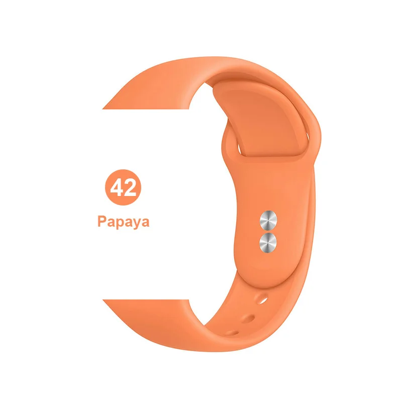 42 Силиконовый спортивный ремешок для часов Apple Watch 5 4 3 2 1 38 мм 42 мм ремешок для часов iwatch 40 мм 44 мм силиконовый браслет - Цвет ремешка: 42